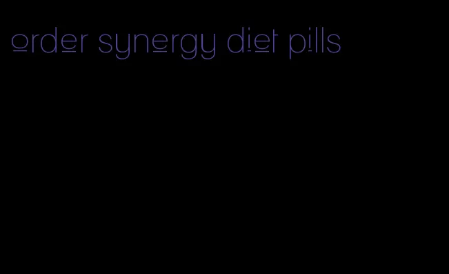 order synergy diet pills