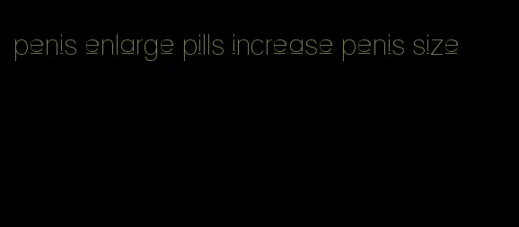 penis enlarge pills increase penis size