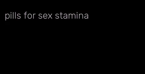 pills for sex stamina