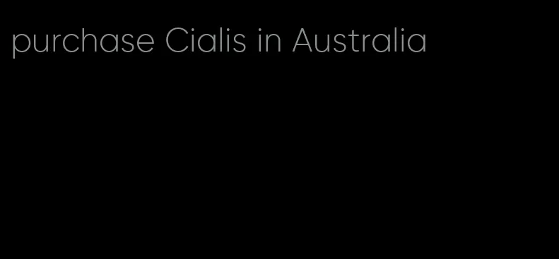 purchase Cialis in Australia