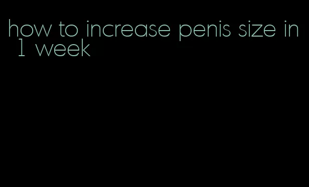 how to increase penis size in 1 week