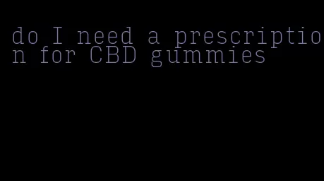 do I need a prescription for CBD gummies