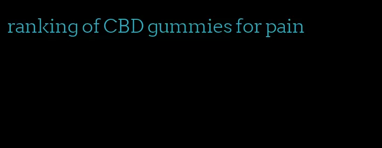 ranking of CBD gummies for pain