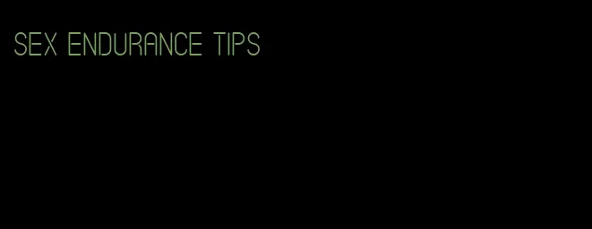 sex endurance tips