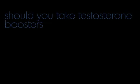 should you take testosterone boosters