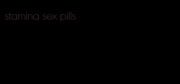 stamina sex pills