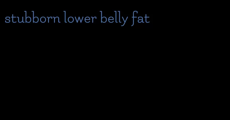 stubborn lower belly fat