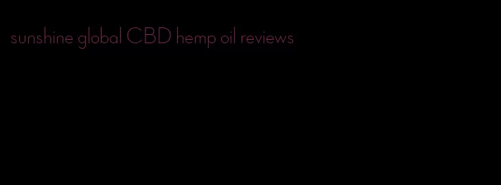 sunshine global CBD hemp oil reviews