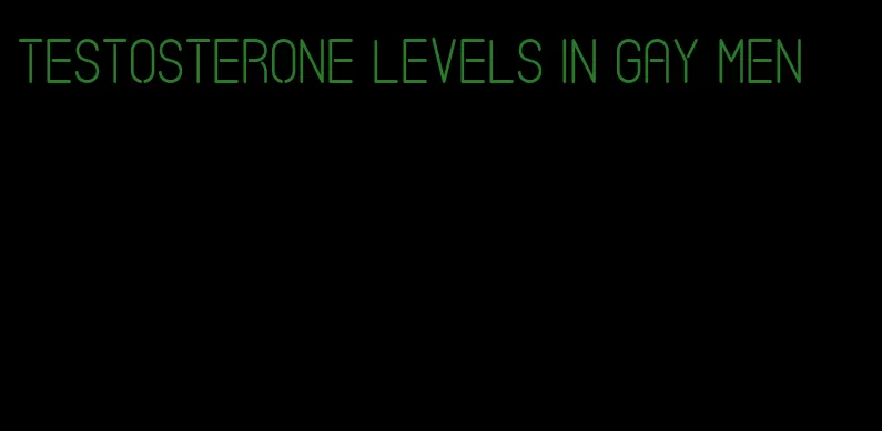 testosterone levels in gay men