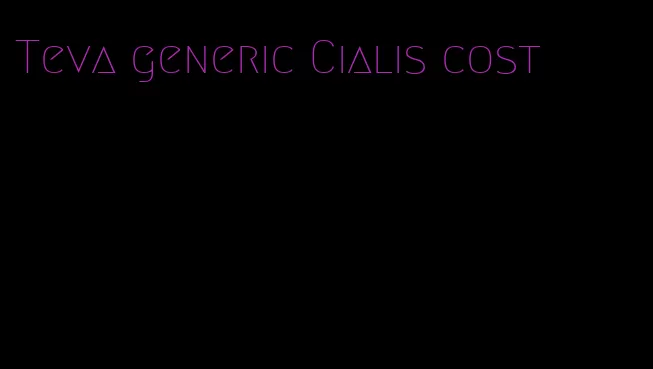 Teva generic Cialis cost