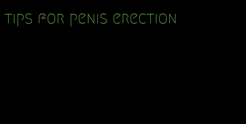 tips for penis erection