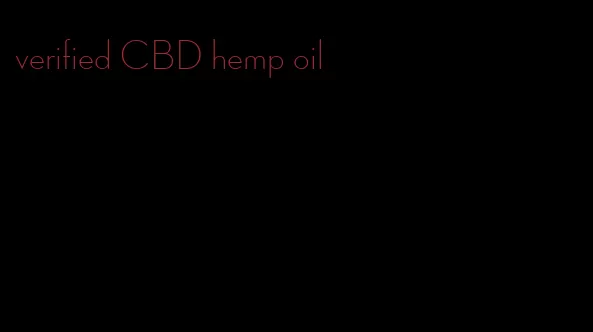 verified CBD hemp oil