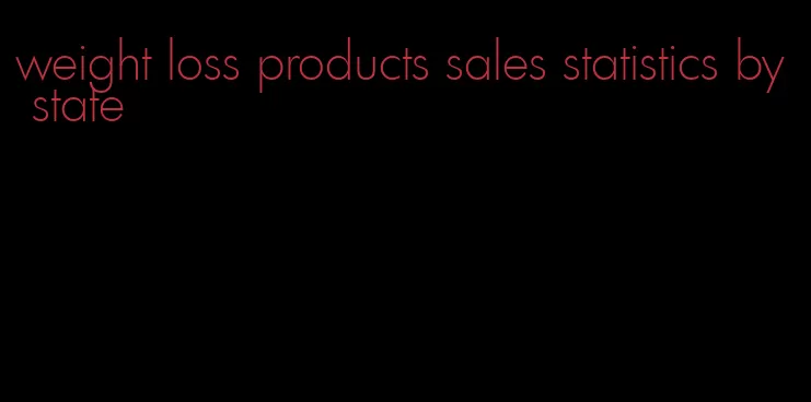 weight loss products sales statistics by state