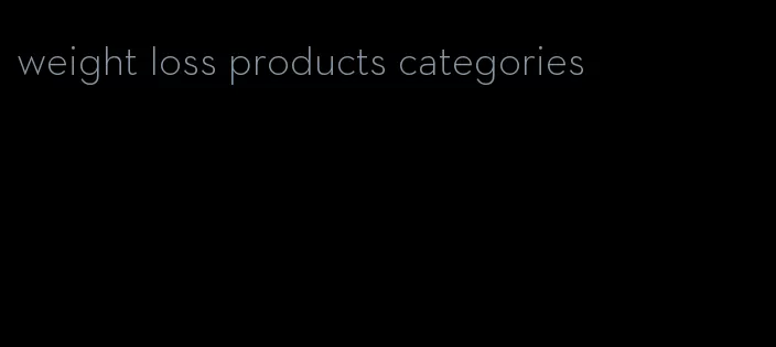 weight loss products categories