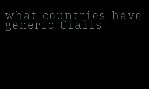 what countries have generic Cialis