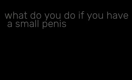 what do you do if you have a small penis