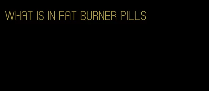 what is in fat burner pills