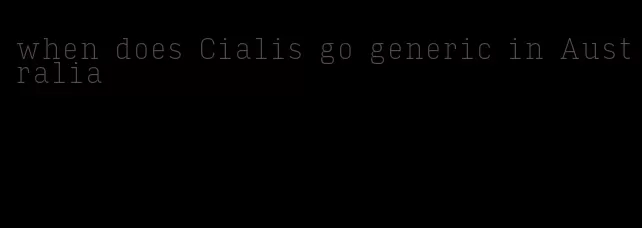 when does Cialis go generic in Australia