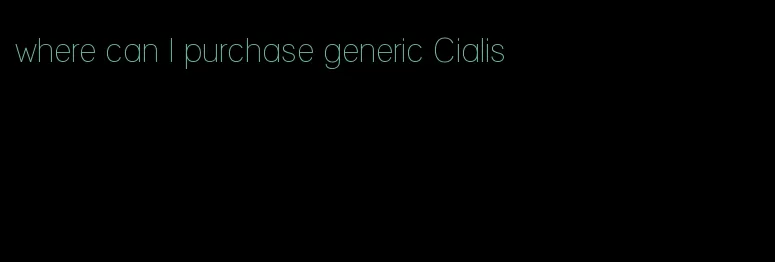 where can I purchase generic Cialis