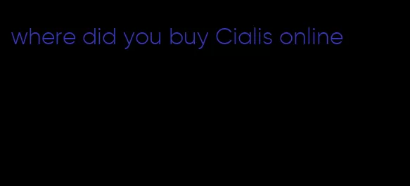 where did you buy Cialis online