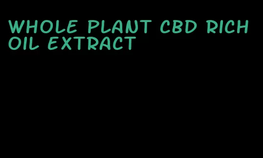 whole plant CBD rich oil extract