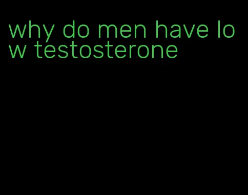 why do men have low testosterone