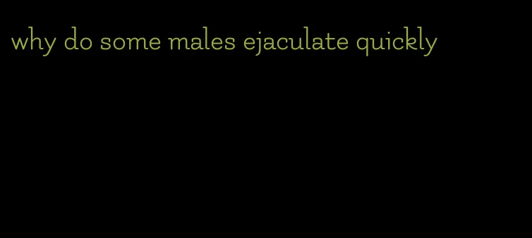 why do some males ejaculate quickly