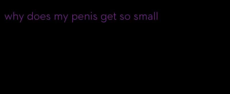 why does my penis get so small