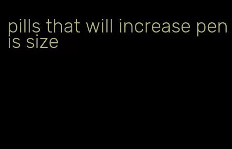 pills that will increase penis size