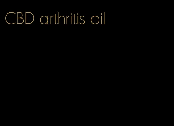 CBD arthritis oil