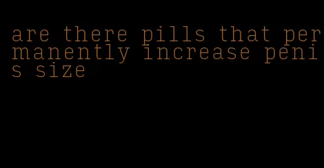 are there pills that permanently increase penis size