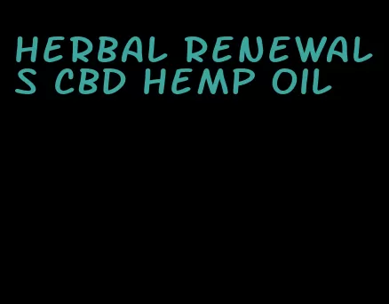 herbal renewals CBD hemp oil